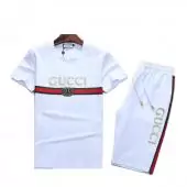 Tracksuits manche courte gucci homme pas cher embroidery gucci gg white